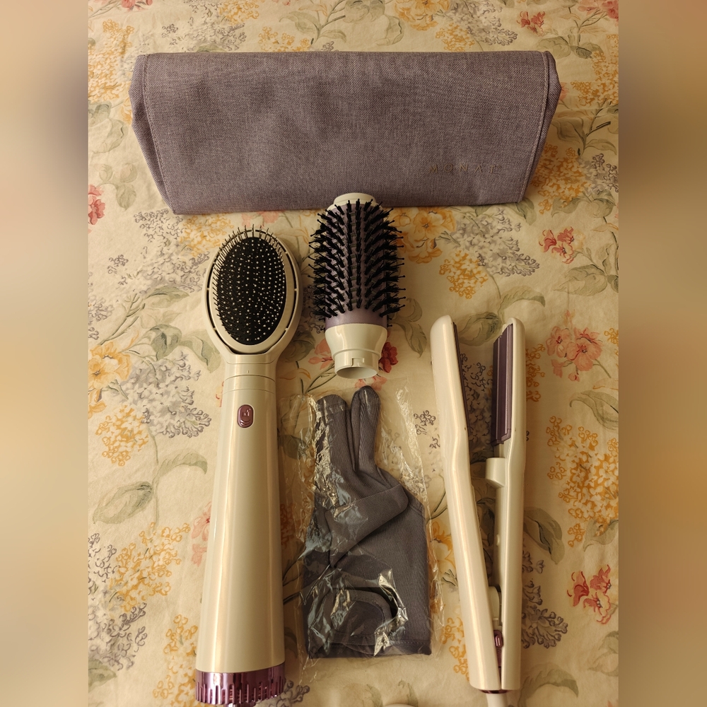 Monat hair tools bundle（Monat hair straightener,Hot Air Brush/Blow dryer brush）